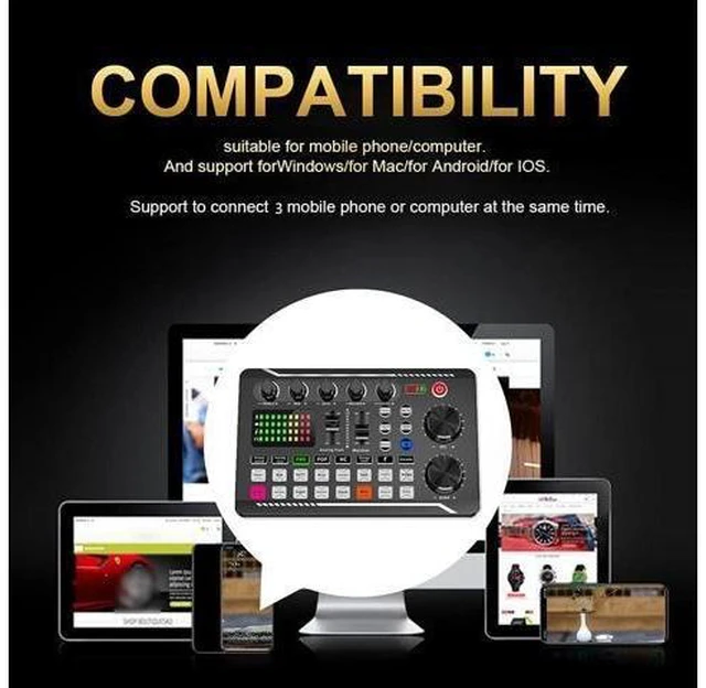 Alt view image 10 of 12 - Soundboard,Sound Effects Board,Sound Board,Sound Mixer Board,Bluetooth-Compatible Sound Card with Multiple Sound Effects & LED Light,Sound Board for Phone,Computer,Live Streaming Equipment