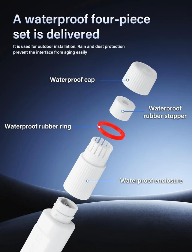 Alt view image 13 of 14 - IP67 Waterproof PoE Extender POE Splitter 1 in 2 Out Extender 100m Extension 10/100Mbps Ethernet Outdoor PoE Repeater for IP Camera Plug and Play