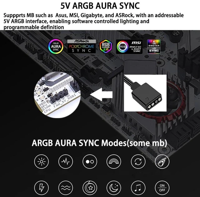 Alt view image 11 of 12 - ARGB M.2 Heatsink SSD Heat Sink with Thermal Pads, Aluminum 2280 M2 5V 3Pin Addressable RGB Sync OPENRGB NVME Heatsink for M.2 2280 Nvme SSD