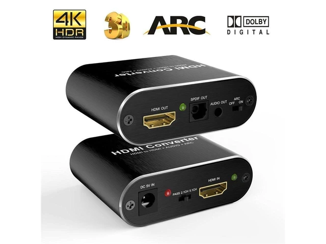 Alt view image 8 of 14 - 4K 60Hz HDMI 2.0 5.1 ARC Audio Extractor for PS5 Xbox Series X 4K HDMI Audio Extractor converter HDMI + SPDIF + 3.5 mm audio Output,OZV8 eokCXOY