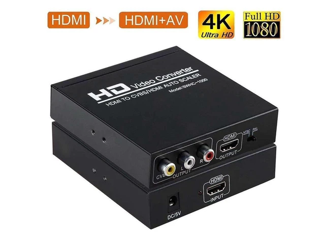 Alt view image 8 of 14 - HDMI to RCA and HDMI Adapter Converter, HDMI to HDMI+3RCA CVBS AV Composite Video Audio Adapter/Splitter, with Power Adapter Support 1080P, PAL, NTSC, for HD TV, Older TV,Camera, Monitor etc eokCXOY