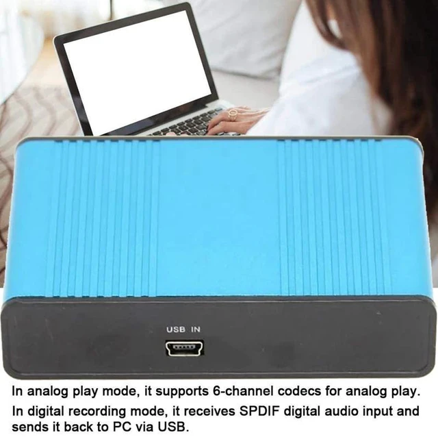 Alt view image 10 of 10 - USB 5.1 o Sound Card Optical Fiber Laptop PC Sound Card S/PDIF for HTPC Home Theatre Video Game