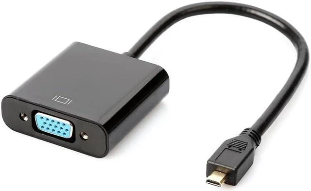 Alt view image 8 of 14 - Micro HDMI to VGA Cable Adapter Converter 15 Pin d Sub Micro HDMI Gold Male to VGA Female Connector Cord for Laptop Computer Connect to Monitor Apply to PC MAC PS4 Projector etc