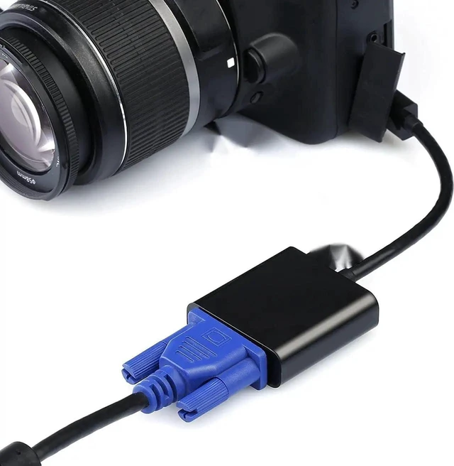 Alt view image 11 of 14 - Micro HDMI to VGA Cable Adapter Converter 15 Pin d Sub Micro HDMI Gold Male to VGA Female Connector Cord for Laptop Computer Connect to Monitor Apply to PC MAC PS4 Projector etc