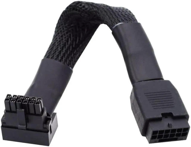 Alt view image 6 of 10 - ATX3.0 PCI-E 5.0 12VHPWR Power Modular Cable Male to Female 90 Degree Down Angled Extension Cable