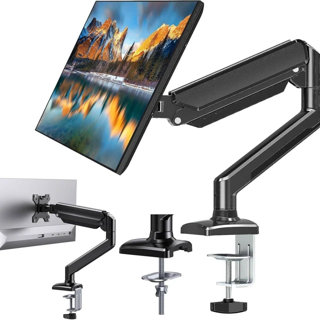Alt view image 6 of 10 - Monitor Stand Riser Height Adjustable, Fits 17-32 Inch Screens, Supports up to 10kg / 22lbs - black