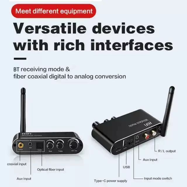 Alt view image 10 of 12 - AUX Optical Fiber Type-c Bluetooth-compatible 5.1 Mobile Pho