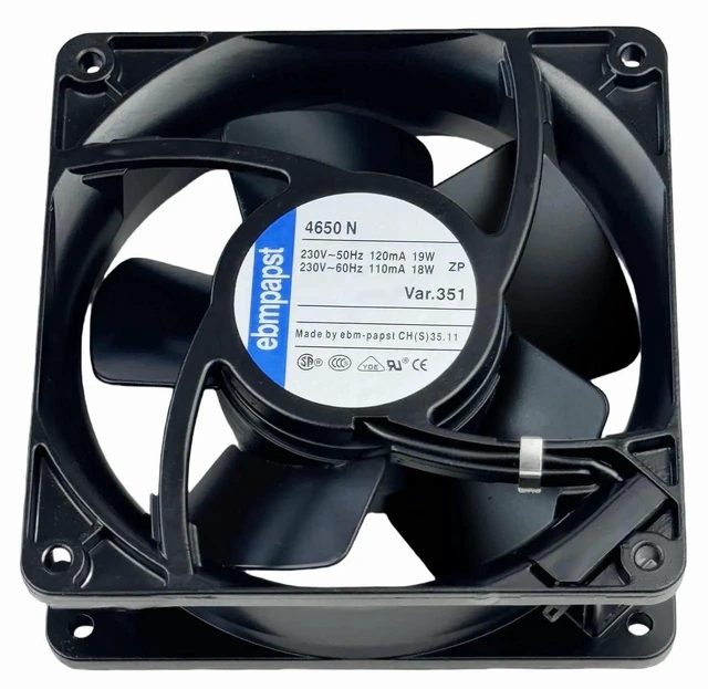 Alt view image 8 of 14 - for ebmpapst Cooling Fan 4650N, All Metal High Temperature Resistant Axial Cooling Fan 2-Pin 120x120x38mm AC 230V 50/60Hz 0.12A