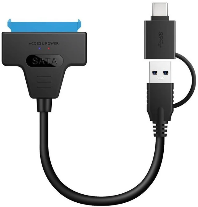 Alt view image 8 of 8 - USB 3.0 & USB-C to SATA All-in-One Adapter Cable 2-in-1 Type-C to SATA Converter for 2.5-Inch Hard Drive, 20cm Data Transfer Cable