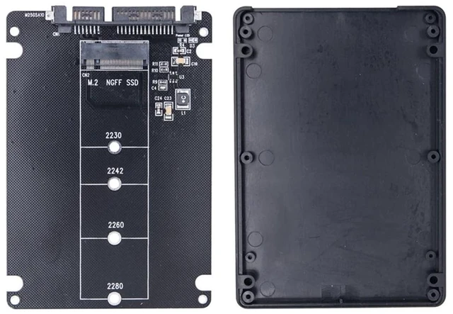 Alt view image 7 of 11 - SATA protocol M.2 hard drive NGFF B KEY solid-state SSD adapter for 2.5-inch SATA 3 conversion card with casing