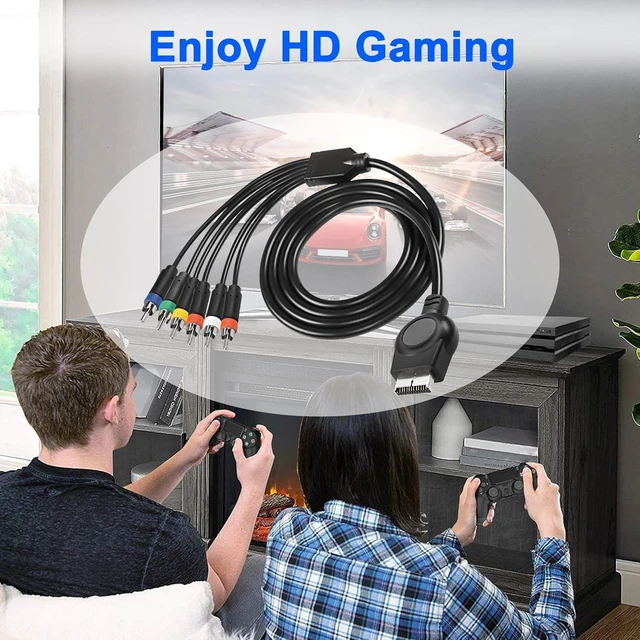 Alt view image 9 of 14 - PS3 PS2 Component AV Cable,HD Audio Video Cable 5RCA YPbPr Component + RCA Video Audio Cable for PS2/PS3 Console - 1.8M, Black