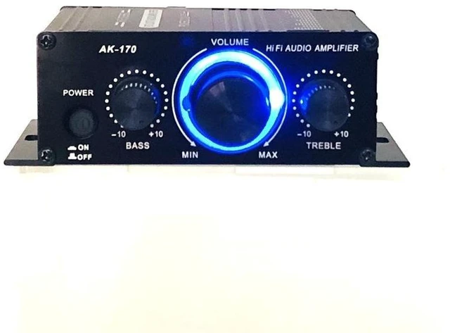 Alt view image 7 of 12 - AK-170 12V Mini Digital Amplifier Compact Stereo Amp, Hi-Fi Sound, for Car & Home Audio