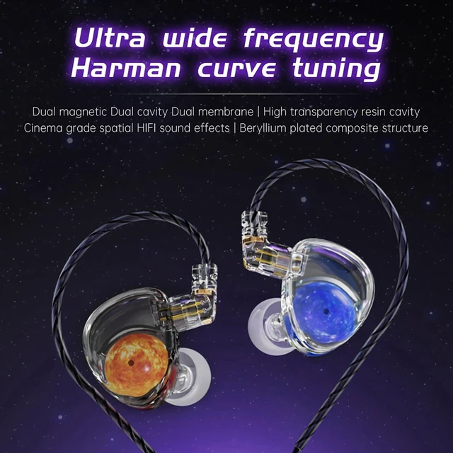 Alt view image 11 of 14 - CCA ND Planet IEM Earphones: 12mm Dual Magnetic Drivers, HiFi Gaming Earbuds with Detachable 2-Pin Cable, Noise Isolating in-Ear Monitors for Musician Audiophile Singer DJ