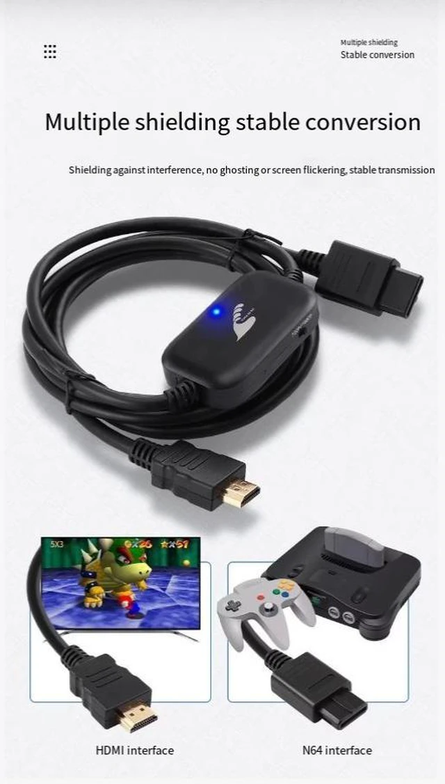 Alt view image 13 of 14 - ENFAIN N64/NGC/SNES to HDMI High-Definition Cable 2 meters (SV)