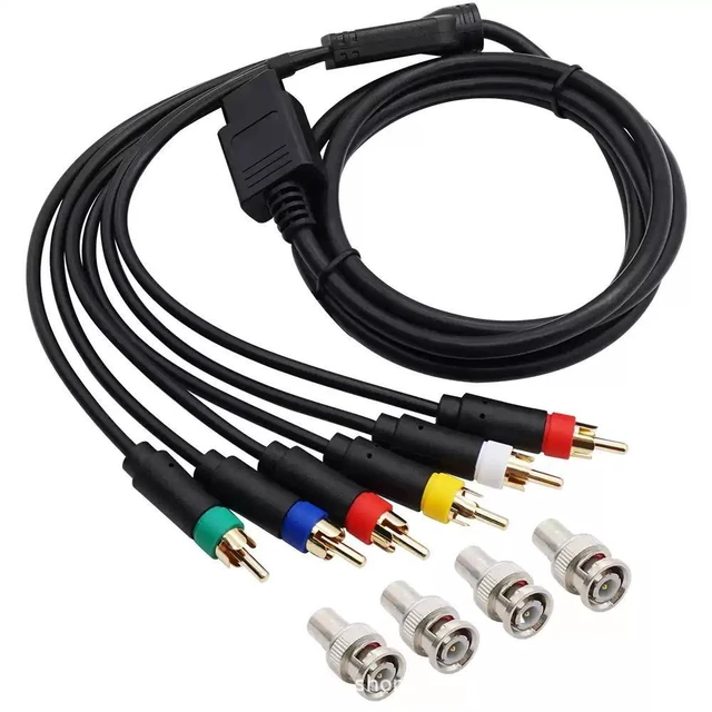 Alt view image 7 of 13 - ENFAIN NGC/N64/SFC/SNES RGBS Color Monitor Cable - Red Green Blue RGB + Sync Video Audio Cable with Q9 Connector