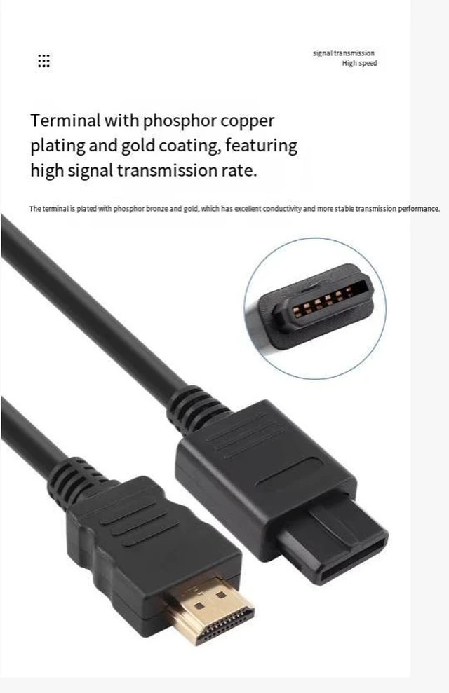 Alt view image 14 of 14 - ENFAIN N64/NGC/SNES to HDMI High-Definition Cable 2 meters (SV)