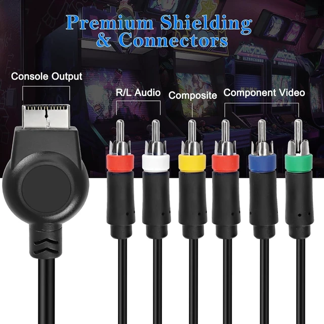 Alt view image 14 of 14 - PS3 PS2 Component AV Cable,HD Audio Video Cable 5RCA YPbPr Component + RCA Video Audio Cable for PS2/PS3 Console - 1.8M, Black