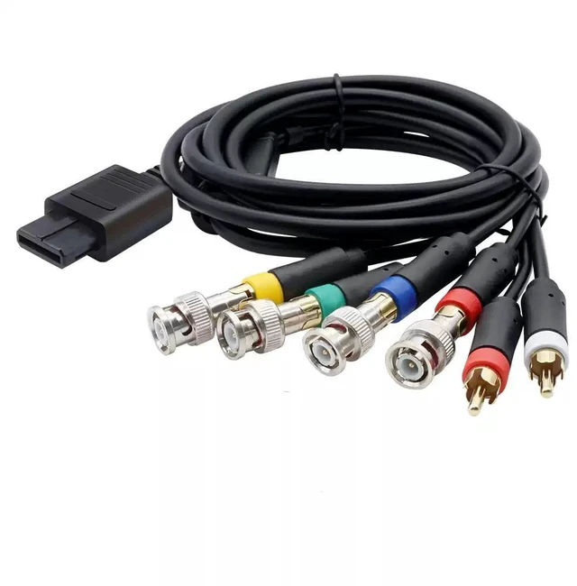 Alt view image 10 of 13 - ENFAIN NGC/N64/SFC/SNES RGBS Color Monitor Cable - Red Green Blue RGB + Sync Video Audio Cable with Q9 Connector