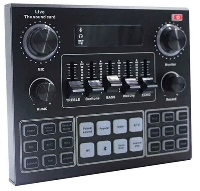 Alt view image 6 of 10 - Bluetooth Professional Live Sound Card Reverb Effect Condenser Live Stream Sound Card Set Studio Recording Equipment