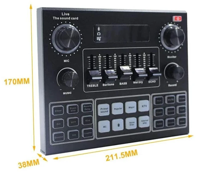 Alt view image 10 of 10 - Bluetooth Professional Live Sound Card Reverb Effect Condenser Live Stream Sound Card Set Studio Recording Equipment