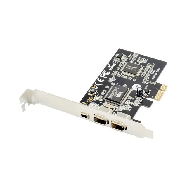 Alt view image 2 of 2 - PCI-E 1x to IEEE 3 PORTS 1394 Pcie Firewire Controller Card 1394 4PIN 9PIN Adapter VIA VT6308 Chipset 1394A 1394B sound card