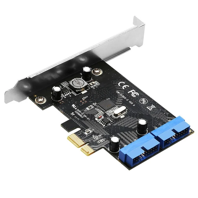 Alt view image 2 of 2 - Super Speed PCI Express to Dual 20 Pin USB 3.0 Controller Card PCI-E X1 to 2 Ports USB 3.0 Header With Low Profile Bracket