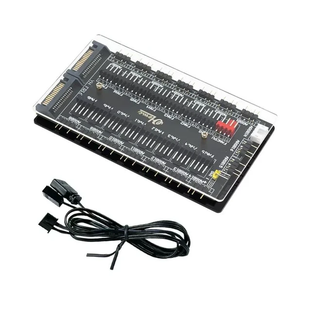 Alt view image 9 of 10 - 16-Port ARGB Hub 5V 3-Pin, PWM Fan Hub, Motherboard Sync, AURA RGB, for PC Case