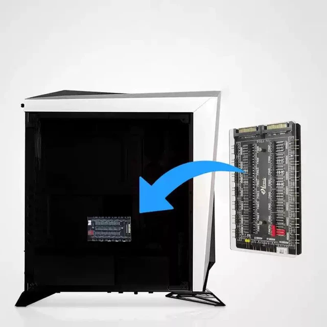Alt view image 10 of 10 - 16-Port ARGB Hub 5V 3-Pin, PWM Fan Hub, Motherboard Sync, AURA RGB, for PC Case