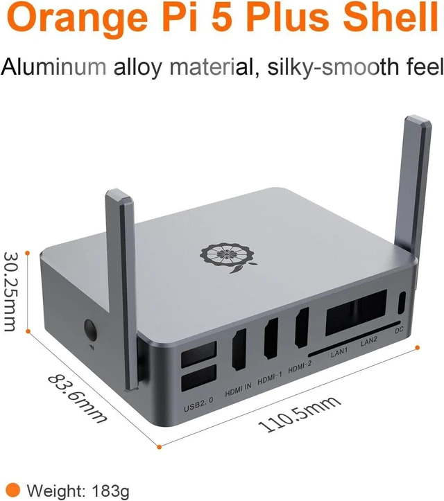Alt view image 12 of 14 - Orange Pi 5 Plus Aluminum Alloy Metal Case, Durable Protective Enclosure Compatible with Orange Pi 5 Plus