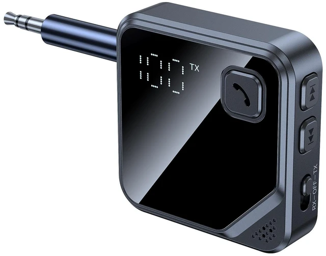 Alt view image 6 of 10 - JS13 Bluetooth 5.4 Audio Adapter, 2-in-1 Transmitter & Receiver for TV/Car/Speaker Long Battery Life (16.5H RX / 12H TX), 10m Range, AUX to Wireless Plug & Play