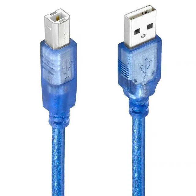 Alt view image 5 of 8 - Transparent blue USB2.0 print cable Am to Bm all-copper high-speed square port USB printer data cable 1.5m A/B