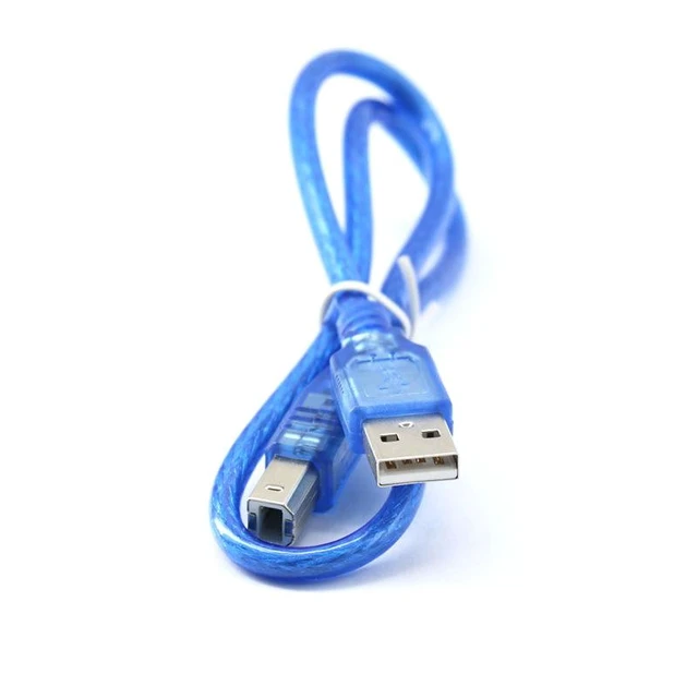 Alt view image 8 of 8 - Transparent blue USB2.0 print cable Am to Bm all-copper high-speed square port USB printer data cable 1.5m A/B