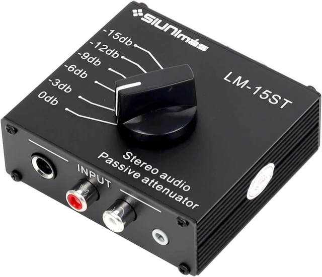 Alt view image 8 of 14 - RCA&/AUX/1/4 1/8 Passive Stereo Inline Variable Audio Attenuator Adjustable Audio Attenuation Box for Home Theater and Official Audio Performance Playing (SIM-at-AUX/RCA/TS)
