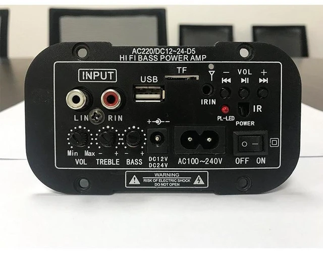Alt view image 7 of 10 - D5 Bluetooth Amplifier Board 12V/24V/220V Universal, Outdoor Speaker Amp, Car/Home Audio Board