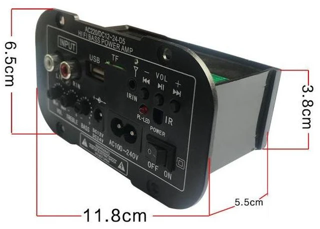 Alt view image 9 of 10 - D5 Bluetooth Amplifier Board 12V/24V/220V Universal, Outdoor Speaker Amp, Car/Home Audio Board