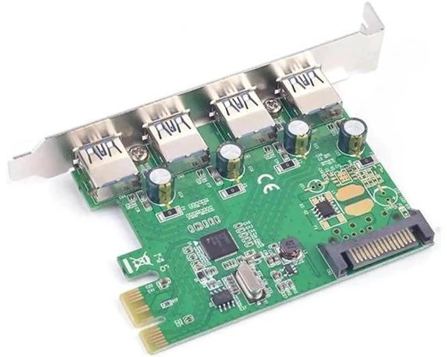 Alt view image 9 of 13 - 4 Port USB 3.0 PCIe X1 Expansion Card, Renesas (NEC) Chipset, 15-Pin SATA Power Supply, SuperSpeed 5Gbps PCI-E USB Controller Adapter for Desktop Motherboard