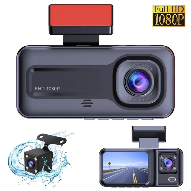 Alt view image 6 of 10 - 3-Lens 1080P Dash Cam Front, Rear & Cabin Full HD Video Recorder, Car DVR