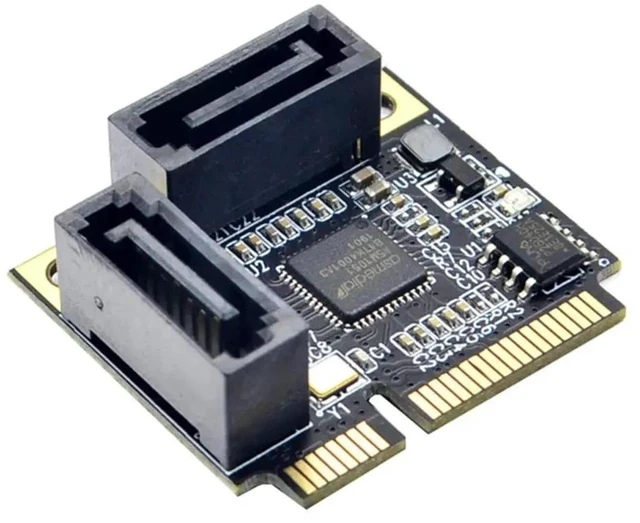 Alt view image 8 of 13 - 2 Ports Mini PCI-E PCI Express to SATA 3.0 adapter Converter Hard Drive Extension Card Add On Cards for Windows Mac Linux OS