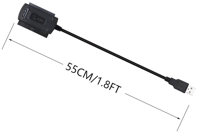 Alt view image 11 of 14 - USB to SATA IDE Converter Cable Adapter USB 2.0 to 2.5/3.5/5.25in IDE and SATA Adapter Cable (1.8FT/Black)