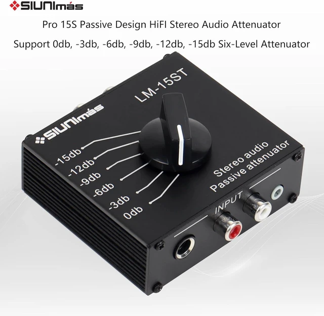 Alt view image 9 of 14 - RCA&/AUX/1/4 1/8 Passive Stereo Inline Variable Audio Attenuator Adjustable Audio Attenuation Box for Home Theater and Official Audio Performance Playing (SIM-at-AUX/RCA/TS)