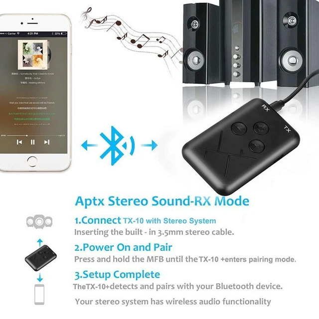 Alt view image 12 of 15 - 2-in-1 Wireless Bluetooth Transmitter & Receiver 3.5mm Bluetooth 4.2 Audio Adapter, Dual Mode for TV/Car/Speaker