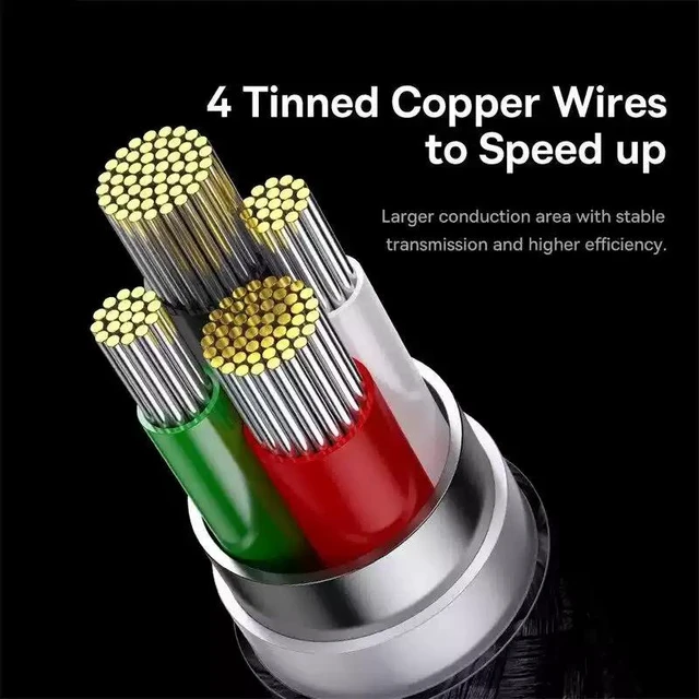 Alt view image 9 of 13 - 3-in-1 USB Charging Cable Micro USB + Type-C, 3.5A High-Speed Charger, 4 Tinned Copper Wires, Smart Power Split, Multi-Device Compatible for Android Phones, Tablets & More Black