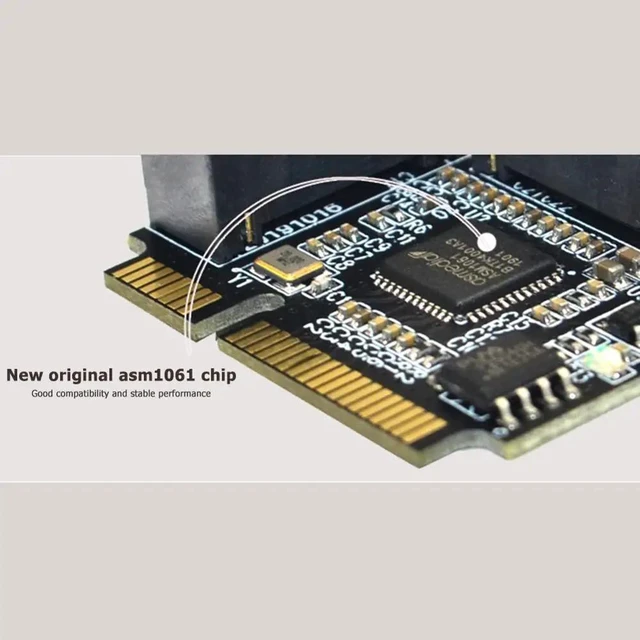 Alt view image 9 of 13 - 2 Ports Mini PCI-E PCI Express to SATA 3.0 adapter Converter Hard Drive Extension Card Add On Cards for Windows Mac Linux OS