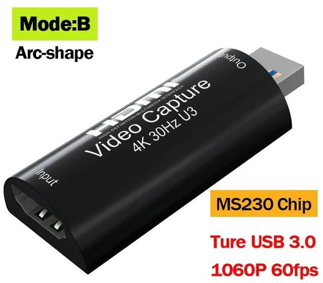 Alt view image 7 of 13 - 4K HDMI Video Capture Card MS2130 True USB 3.0 Game Recording Box 1080p 60fps Live Streaming for PS4 Ps5 Switch Camera Laptop PC(Mode B)