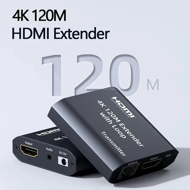 Alt view image 9 of 13 - 4K HDMI Extender 120M over CAT5e/6 RJ45 1080P 60M HDMI to Ethernet Rj45 Extender kit with Audio EDID for PS5 HDTV PC laptop TV(USB Cable)
(1080P 60M No Audio)