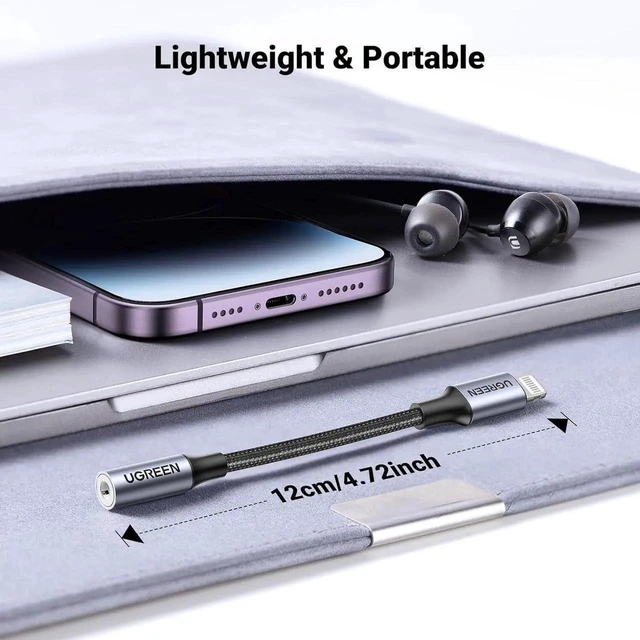 Alt view image 13 of 14 - Headphone Adapter for iPhone Lightning to 3.5mm Adapter Apple MFi Certified Lightning Aux Audio Jack Dongle Compatible with iPhone 14 Pro Max/14 Plus/13 12 11 Pro Max/SE/XS, Grey