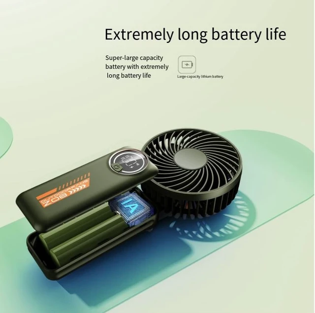 Alt view image 7 of 8 - New Model Foldable Digjtal Display fan - Desktop Portable silent Hanging Neck Outdoor UsB chargingsmall Fan