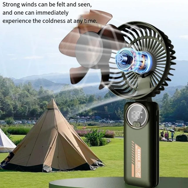 Alt view image 8 of 8 - New Model Foldable Digjtal Display fan - Desktop Portable silent Hanging Neck Outdoor UsB chargingsmall Fan