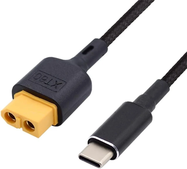 Alt view image 8 of 14 - USB-C Charger Cord SC100 Protocol XT60 to Type-C Fast Charging Cable for RC Lipo Battery Quadcopter Multicopter Aeromodelling 100CM