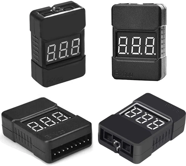 Alt view image 8 of 14 - Lipo Battery Tester,4Pack BX100 RC 1-8S Low Voltage Buzzer Alarm Super Sound Warning Checker with LED Indicator for Lipo Life LiMn Li-ion Battery